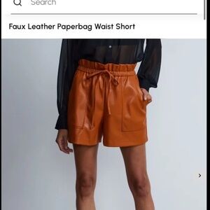 NWT FAUX LEATHER PAPERBAG WAIST SHORT